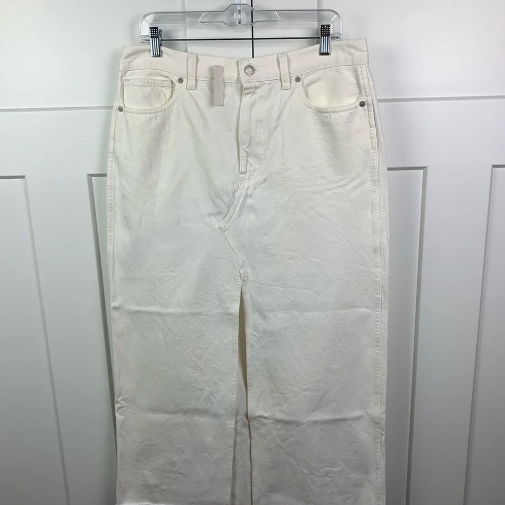 NWT Madewell Size 33 The Rilee Denim Midi Skirt White Modest Minimalist - Picture 4 of 10
